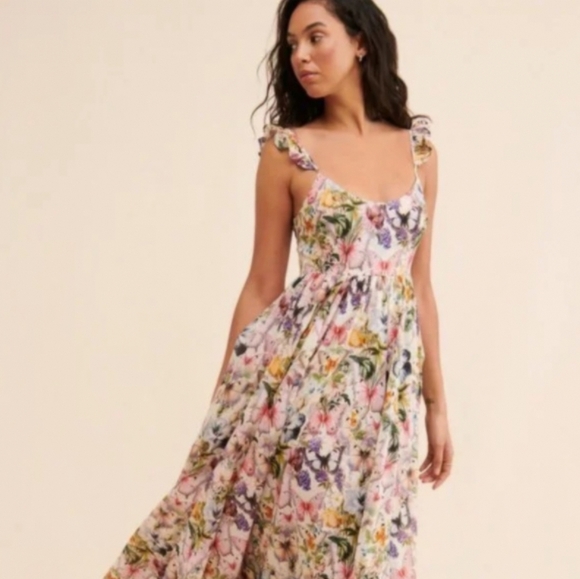 **ONLY 1 Small Left!!**Selkie The Penny Lane Dress in Butterfly Botanics - Picture 3 of 16